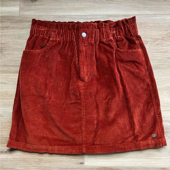 ROXY Silent Days Orange Mini Skirt Size Large - Picture 2 of 9